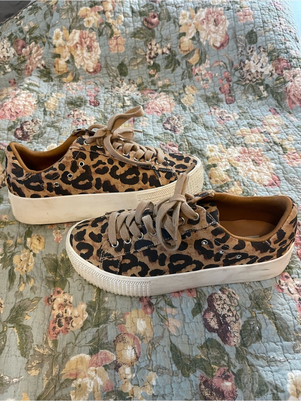 Steve Madden Leopard Platform Sneakers - Brown/Black